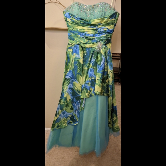 Neon Green Princess Prom Dress - Picture 1 of 9